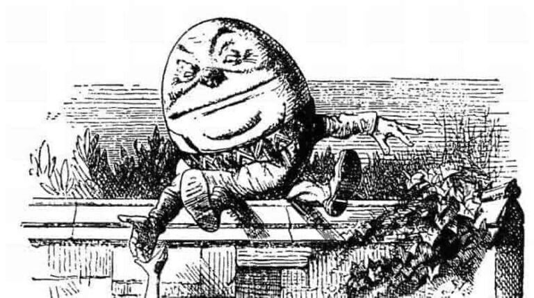 Bild: Sir John Tenniel, „Alice trifft Humpty Dumpty“