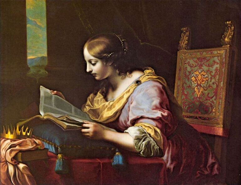 Bild: Carlo Dolci, „Heilige Katharina, Buch lesend“ (17. Jh.)