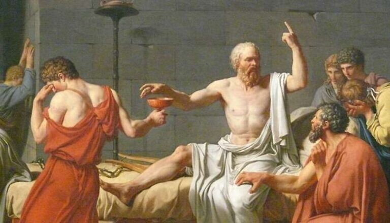 Bild: Jacques Louis David, „Der Tod des Sokrates“ (1787)