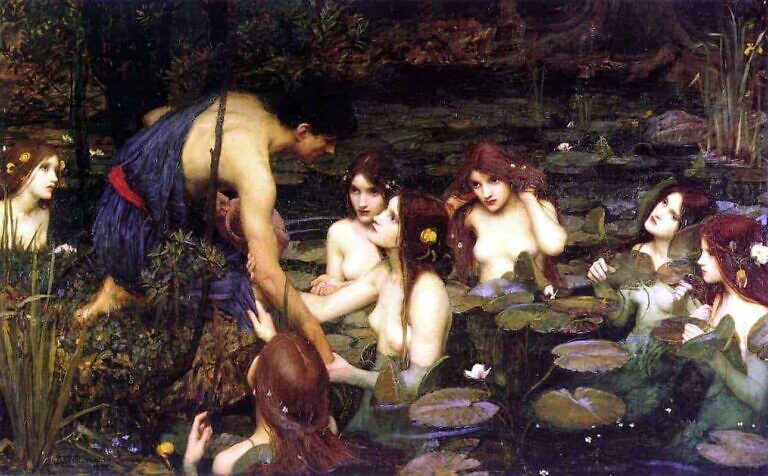 Bild: John William Waterhouse: Hylas und die Nymphen (1896)