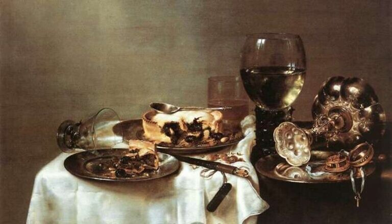 Bild: Willem C. Heda, „Stillleben mit Brombeerpastete“, (1631)