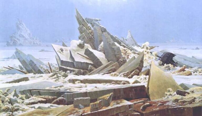 Bild: Caspar David Friedrich, „Das Eismeer“ (1823/1824)