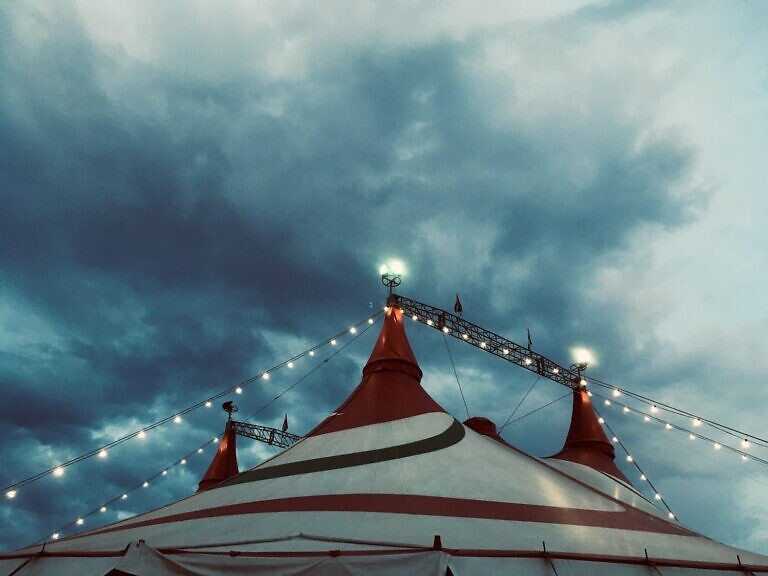 low angle photo of canopy tent