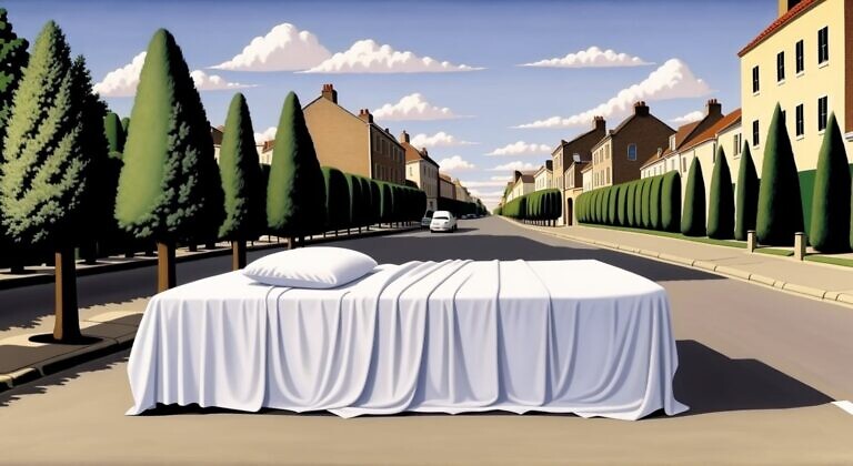 bed in street
