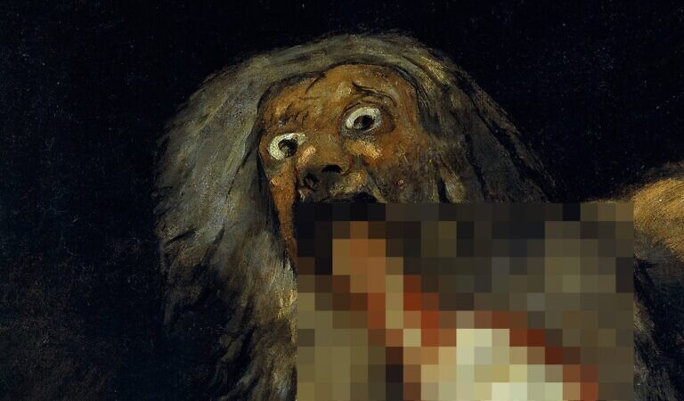 BIld: »Saturn verschlingt [ZENSIERT]« Francisco de Goya (Ausschnitt)