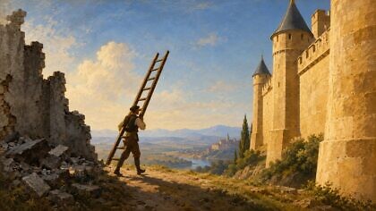 Die Leiter an der Mauer